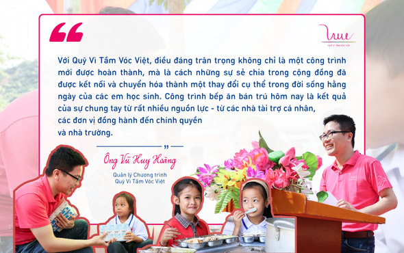 Đại diện Quỹ Vì Tầm Vóc Việt Vũ Huy Hoàng: "Mỗi sự đóng góp đều mang lại thay đổi thiết thực cho học sinh Mỹ Lý"